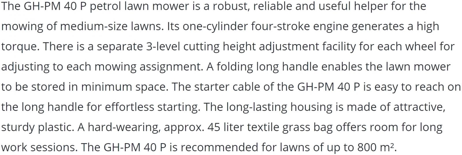 מכסחת דשא מקצועית 118CC היינל EINHELL GH-PM 40 P 40CM